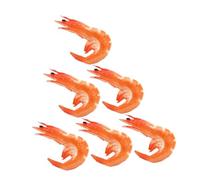 FUNNETOYU 6pcs Artificial Shrimp Model Food Toy Lifelike Design and Bright Orange Pvc Material for Photography Props and Office Display Decoration, Will Not Fade Or Deform