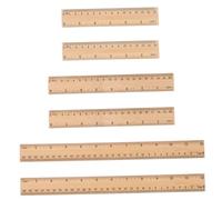 FUNNETOYU 6Pcs Bamboo Ruler for Students and Artists Straight Measuring and Drawing Tools Wear-resistant Bamboo Scale Rulers for School and Professional Use