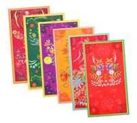 FUNNETOYU 6pcs Chinese Red Envelopes Paper Material Spring Festival Red Packets with Mixed Dragon Year Patterns Lucky Money Pockets for Lunar Year Blessings and Giving