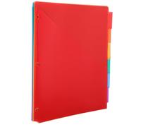 FUNNETOYU 6pcs Colored Plastic Binder Dividers with Pockets File Folder Tabs for Document Organization Office and School Ring Binder Separators Multicolor Index Tabs