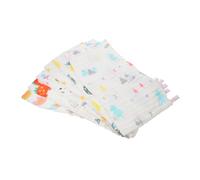 FUNNETOYU 6Pcs Cotton Face Towels Soft Skin Friendly Newborn Washcloths Breathable Sweat Bibs for Daily Use Printed Handkerchief