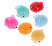 FUNNETOYU 6pcs Glitter Animal Squeeze Stress Relief Fidget Tpr Material Cute Ocean Creatures for Office Home School Anxiety Relaxation