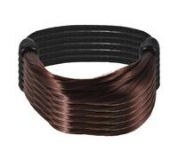 FUNNETOYU 6pcs High Elastic Hair Band for Women, Dark Brown Invisible Hair Ties Secure Hold and Versatile Use, Korean Style Hairband for Work and Daily Wear, Plastic and Fabrics Material