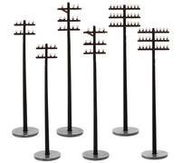 FUNNETOYU 6pcs Miniature Telegraph Pole Models Plastic Sand Table Accessories for Model Railway Diy Micro Landscape Decoration 1:100 Scale Train Scenery Supplies