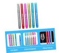 FUNNETOYU 6pcs Plastic Paint Markers Kit for Wine Glasses Ceramic Wood Fabric Metal Vibrant Metallic Colors Red Blue Green Gold Silver Pink Ink for Scrapbooking DIY Crafting Party Decoration