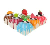 FUNNETOYU 6pcs Realistic Cake Model PU Artificial Dessert Props for Wedding Party Decoration and Shop Window Display Faux Food Display for Photography and Home Staging