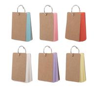 FUNNETOYU 6pcs Small Memo Notepad Eye Friendly Writing Surface and Double Sided Usability, Portable Paper Notebooks for Desk Notepad Use on The Go Revision by Students