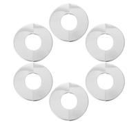 FUNNETOYU 6pcs Stainless Steel Round Escutcheon Cover for 1 Inch Air Conditioner Pipe and Electrical Wiring, Split Design with Matte Surface, Tool-Free Installation, for Residential Bathroom