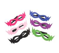 FUNNETOYU 6pcs Superhero Eye Mask Set for Felt Masks for Halloween Mardi Gras and Carnival Parties Assortment Blue Green Pink Purple Black Red for Dress Up and Fun