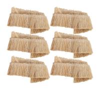 FUNNETOYU 6pcs Thatch Roof Tiny Hay Miniature Roof Grass for Diorama Projects Beige Raffia Grass Material Versatile Use Realistic Appearance Outdoor Use