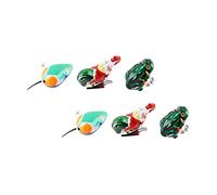 FUNNETOYU 6Pcs Vintage Wind-up Animal Clockwork Chick Mouse Fun Pull String for Boys