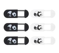 FUNNETOYU 6pcs Webcam Cover Slider for Laptop and Tablet Ultra-thin Privacy Protection with Panda Pattern Abs Plastic Easy Slide Open Close Lightweight and Compact Privacy Shield