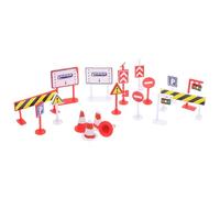 FUNNETOYU 6Sets Educational Traffic Signs Toy for Boy Girl Road Block Models Traffic Barricades and Parking Signs for Learning Play for Motor Skills Development