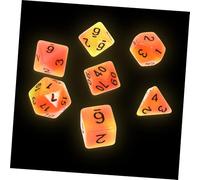 FUNNETOYU 7PCS Two-color Luminous Multi-sided Dice Dark Polyhedron Game Dices for Party Family and Rpg Role Playing Lightweight and Portable Creative Gaming Accessories