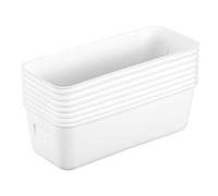 FUNNETOYU 8 Pcs Thin Rectangular Storage Bins for Shelves Lightweight Portable Plastic Organizer Boxes for Kitchen Pantry Bathroom Closet Space Optimization