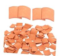 FUNNETOYU 80pcs Miniature Roof Tiles Models for Dollhouse Micro Landscape Decor, 1:16 Scale Red Clay Fake Roof Tiles Set for Diy Mini Building Sand Table Accessories