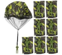FUNNETOYU 8Pcs Camouflage Parachute Sports Outdoor Hand Throw Flying Plaything for Party Games Enhance Creativity and Coordination Skills