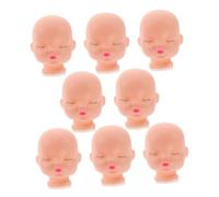 FUNNETOYU 8pcs Doll Heads for DIY Crafting Soft Vinyl Doll Accessories for Keychains Repainting Practice and Creative Home Decor for Cozy Sleep Companions and