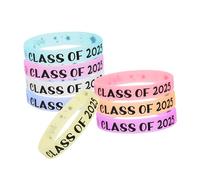 FUNNETOYU 8Pcs Glow Dark Graduation Wristbands for Class of Soft Silicone Milestone Bracelets for Graduation Party Supplies for Students and Teachers Celebrating