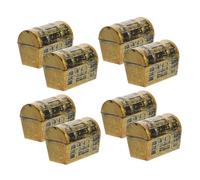 FUNNETOYU 8PCS Mini Pirate Treasure Chest Boxes Vintage-inspired Compact Storage for Jewelry Coins Keepsakes DIY Craft Party Centerpiece Decorations for Halloween Birthday Christmas