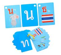 FUNNETOYU 90Pcs Thai Language Learning Flash Cards for Preschool Sandpaper Letters Educational Alphabet Cards for Early Reading and Pronunciation Practice
