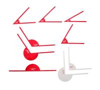 FUNNETOYU 9pcs Angle Protractor Measuring Tool Set with 30° 45° 60° 90° 120° 180° 240° 270° Red White for Student Geometry Learning and Classroom Use