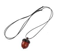 FUNNETOYU Acorn Featuring Comfortable Texture and Lightweight Design for Men and Women with Openable Pendant Necklace Made of Brown Sandalwood and Rope for Dating and Prom Occasions