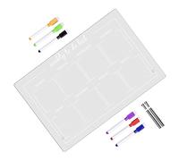 FUNNETOYU Acrylic Memo Writing Board with Whiteboard Pens and Push Pins Transparent Reusable Dry Erase Desk Planner for Weekly and Notes Portable Acrylic Desktop Message Board