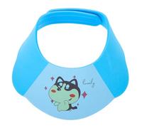 FUNNETOYU Adjustable Hair Wash Visor for Bathing Peaked Head Washing Cap with Large Brim Blue Shampoo Shield for Safe Non Toxic Material Comfortable Fit
