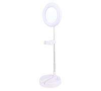 FUNNETOYU Adjustable LED Selfie Ring Light with Desktop Makeup Lamp and Phone Holder Multifunctional One-piece Beauty Light for Live Streaming Video Photography and Youtubers White