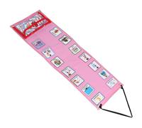 FUNNETOYU Adjustable Visual Schedule Routine Chart with Interchangeable Cards for Pink Weekly Wall Planner Board for Home and School Management