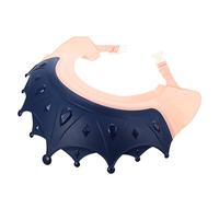 FUNNETOYU Adjustable Waterproof Baby Hair Washing Hat for Boys and Girls, Plastic Shampoo Bath Cap with Crown Design, Soft Blue Children’s Shower Hair Wash Visor for Toddlers and Infants