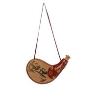 FUNNETOYU Ancient China Style Leather Water Bag Pouch with Strap for Dance Performance and Outdoor Activities Vintage Design for Camping Hiking and Fishing
