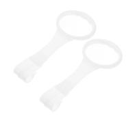 FUNNETOYU Baby Pull Rings for Playpen and Crib, White Nursery Cot Hanging Handles, 2pcs Infant Stand up Rings for Baby Walking Assistance and Playpen Support