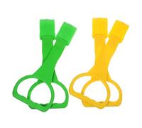FUNNETOYU Baby Stand up Pull Rings Infant Crib Hand Pull Rings for Toddler Learning to Walk 4pcs Yellow Green Plastic Hanging Toy for Playpen and Stroller Random Style