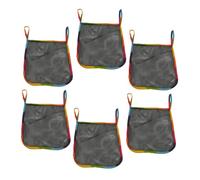 FUNNETOYU Baby Stroller Organizer Bag to Keep Things Organized Large Capacity 6pcs with Ample Storage Space Mesh Cloth Hanging Storage Bag in Black for Toys