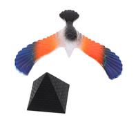 FUNNETOYU Balancing Eagle with Pyramid Stand for Adults Abs Material Retro Desktop Bird Figurine Enhancing Hand Eye Coordination and Parent Interaction Educational Home Decor