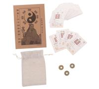 FUNNETOYU Beginner I Ching Divination Kit Hexagram Cards with Chinese Coin and Instruction Guide for Feng Shui Fortune and Wisdom Enhancement