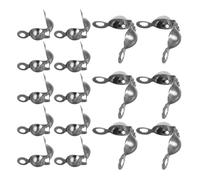 FUNNETOYU Black Bead Tips Knot Covers 200pcs Iron Double Hole 4x7mm Clamshell End Caps for Jewelry Making DIY Threaded Accessories for Necklace and Earring Design