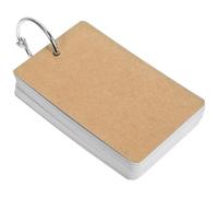 FUNNETOYU Blank Kraft Paper Flashcards with Iron Ring, Lightweight and Easy to Carry Study Cards for Revision and Creative Projects, Ideal for Writing and Reading Enthusiasts in Scrapbooking
