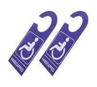 FUNNETOYU Blue Pvc Handicap Parking Sign 2pcs, Disabled Parking Permit Placard for Car Door and Wheelchair Reserved Space, Handicapped Signage for Vehicle Use