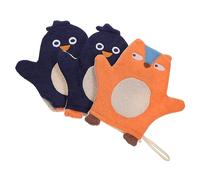 FUNNETOYU Body Scrubbing Towel and Baby Bath Mitt 3pcs Pack Lightweight Cotton Washcloths for Boys and Girls Bath Time Fun