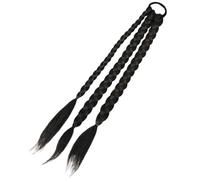 FUNNETOYU Braided Ponytail Extension 45cm Synthetic Hair Piece Elastic Matte High-temperature Resistant for Women Three-strand Ponytail Braid