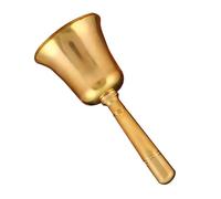 FUNNETOYU Brass Hand Bell Small Solid Metal Call Bell with Handle for Restaurants Shops Seniors Teachers Classroom Pet Training Wedding Service Counter Desktop