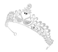 FUNNETOYU Bride Crown Alloy Material Elegant Swan Shaped with Rhinestone Headdress Comfortable to Wear and Not Easy to Deform Random Color for Special Occasion Celebrations