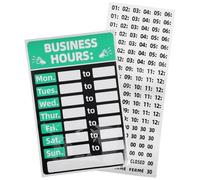 FUNNETOYU Business Hour Sign Stickers Adhesive Erasable Feature for Shop Window Display