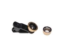 FUNNETOYU Camera Lens Kit for Smartphone Golden Wide Angle Macro Fisheye Lens Easy to Install Clip for Detail Photos of Flowers Jewelry More