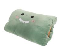 FUNNETOYU Cartoon Plush Hot Water Bottle Removable Washable Cloth Cover, Portable Rechargeable Hand Warmer Pillow for Cozy Use, Green Dinosaur Design