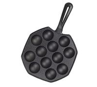 FUNNETOYU Cast Iron Mini Frying Pan Non Stick Meatball and Octopus Grill Pan High Heat Resistant Porous Design Ergonomic Handle for Efficient Even Cooking Induction and Gas Stoves