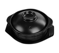 FUNNETOYU Ceramic Claypot Cooking Pot for Dry Cooking with Lid and Tray High Temperature Resistant Stockpot for Stew Noodle and Korean Dishes Portable Kitchen Cookware for One Person